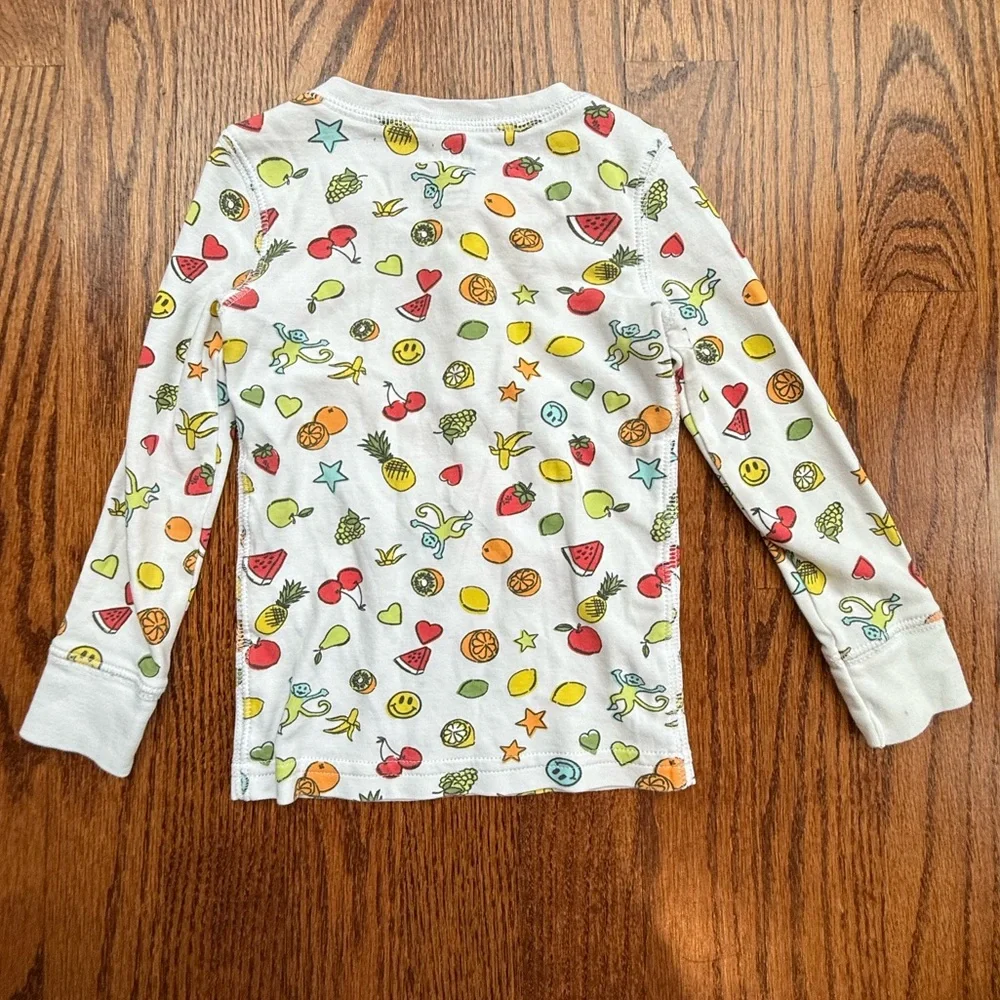 Roller Rabbit White Kids Pajama Set with Colorful Fruit & Stars Print